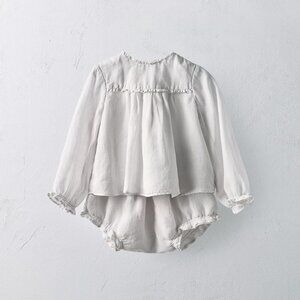 NWT Zara 100% Ramie Blouse + Bloomers Set, Limited Edition